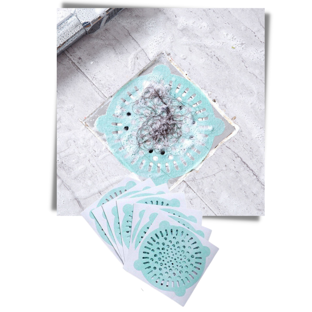 10-pakke klæbende afløbsfiltre til engangsbrug - Ozerty