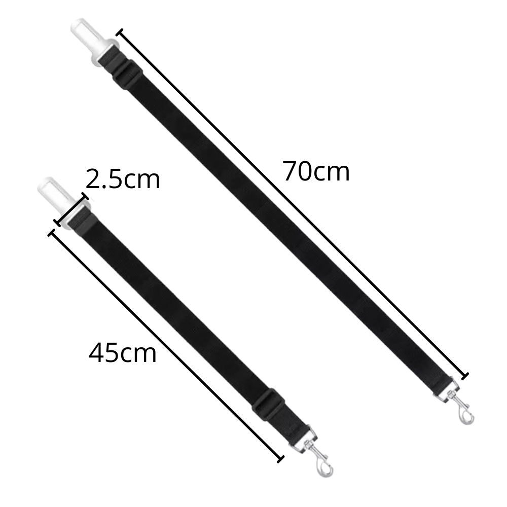 Justerbart og holdbart sikkerhedsbælte til hunde i biler - Ozerty