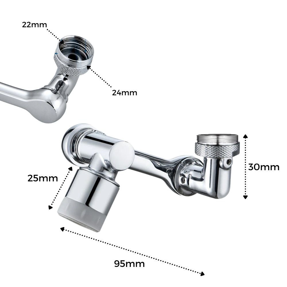 Anti-stænk roterende vandhaneforlænger - Ozerty