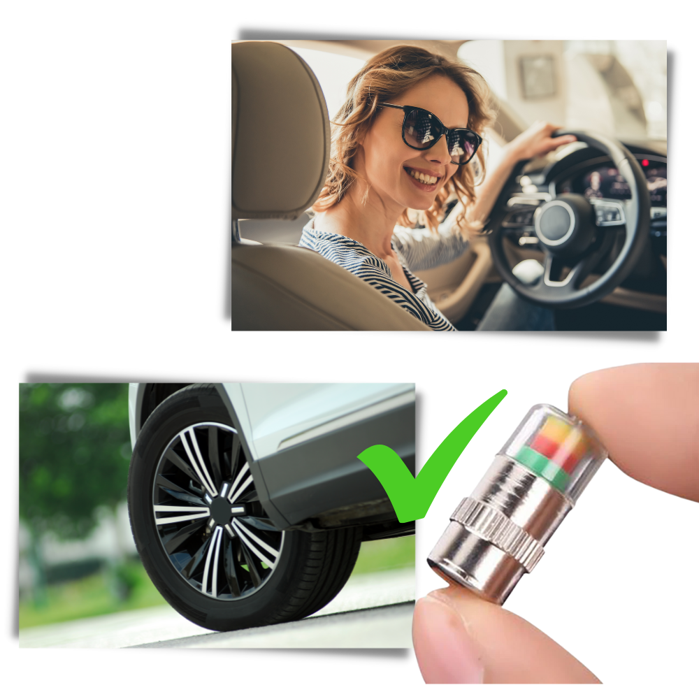 Pakke med 4 dæktryksfølere til biler - Ozerty