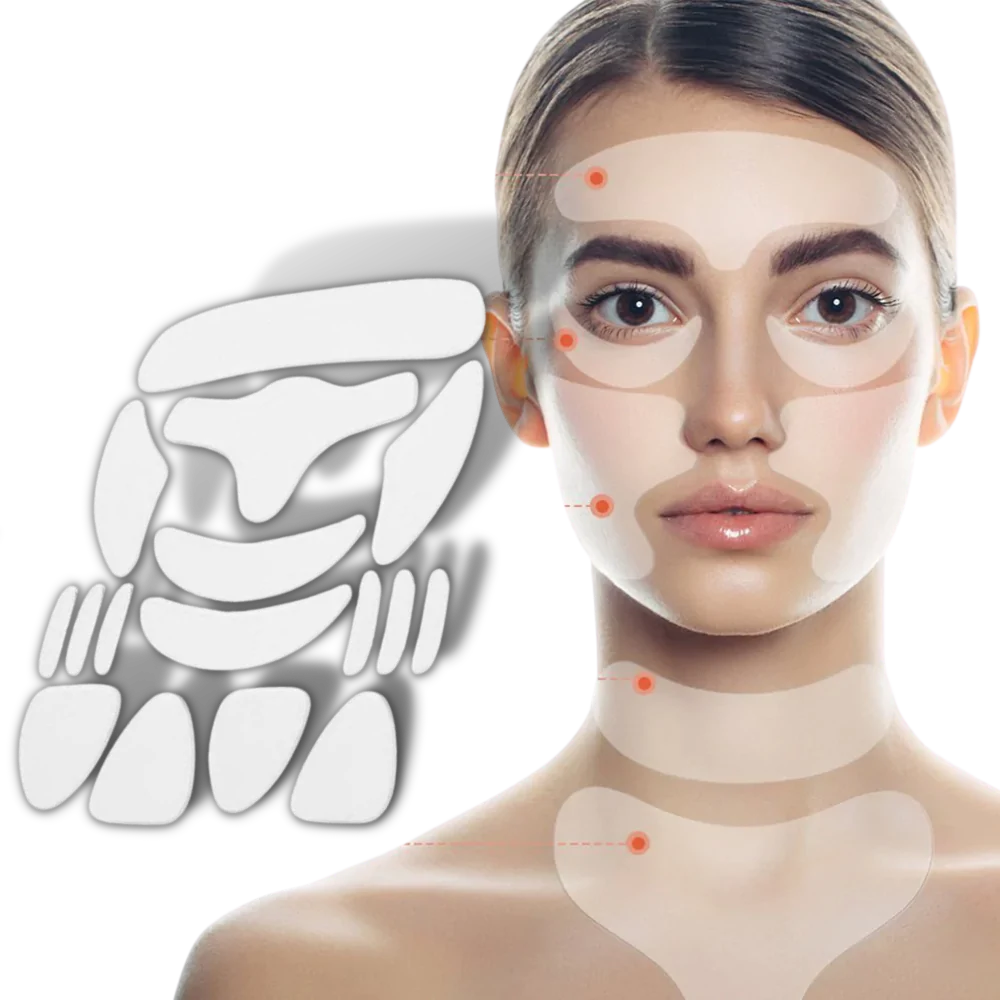 16 stk. Anti-rynke silikone ansigtsplastre - Ozerty