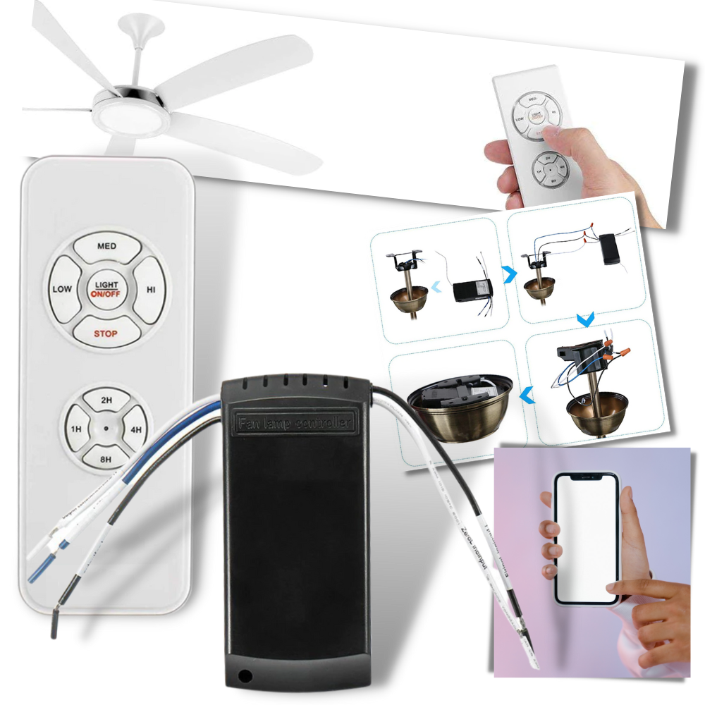 Universal fjernbetjening til ventilator - Ozerty
