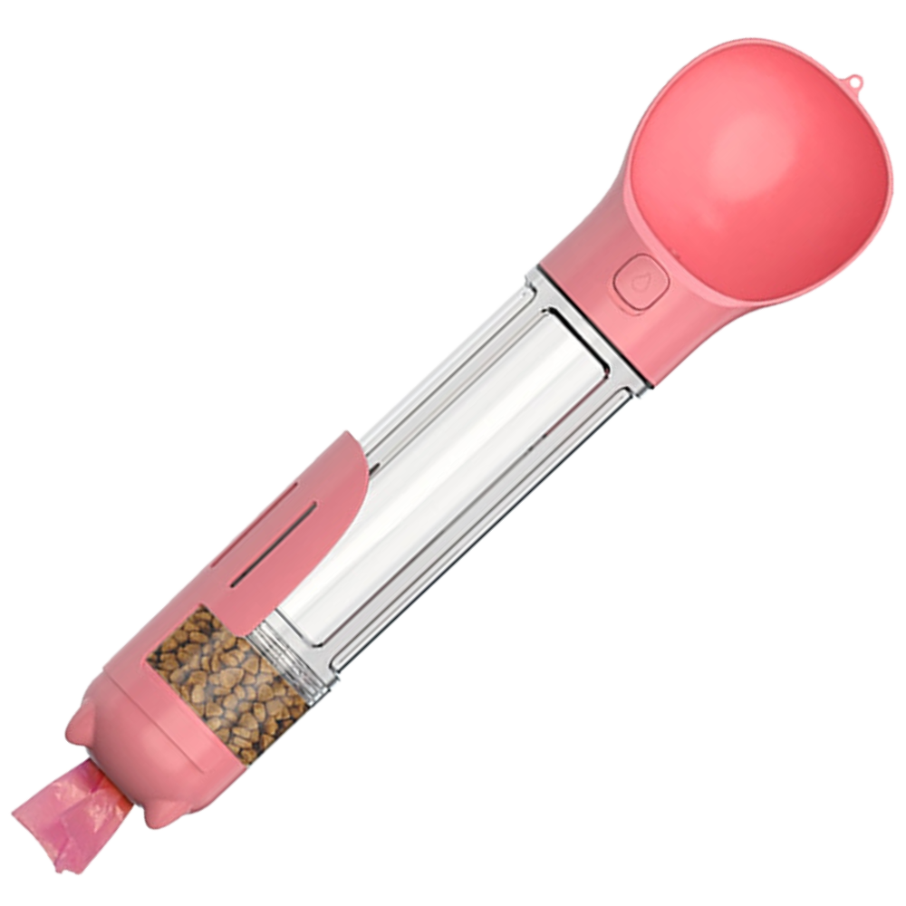 Bærbar foderautomat og vandflaske til kæledyr