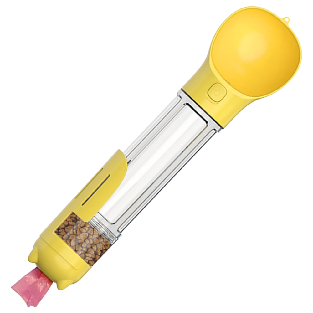 Bærbar foderautomat og vandflaske til kæledyr