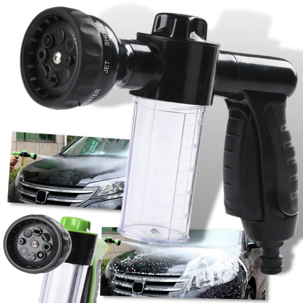 Højtryksslange med mundstykkehoved og sæbedispenser - Ozerty