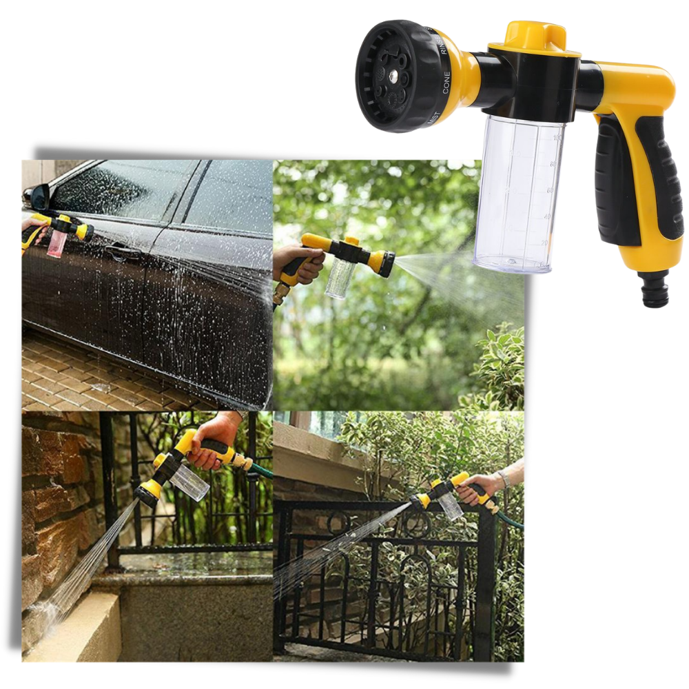 Højtryksslange med mundstykkehoved og sæbedispenser - Ozerty