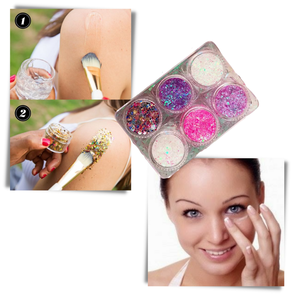 Glitter sæt til ansigt og krop - Ozerty