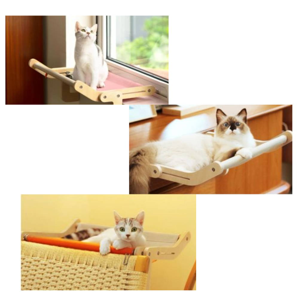 Vinduesstol i træ til katte - Ozerty