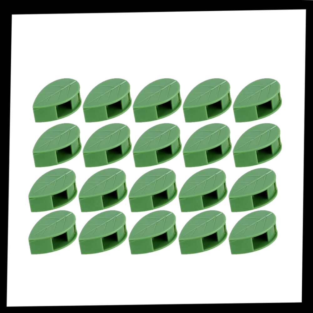 Pakke med 20 bladformede selvklæbende klemmer til klatreplanter - Ozerty