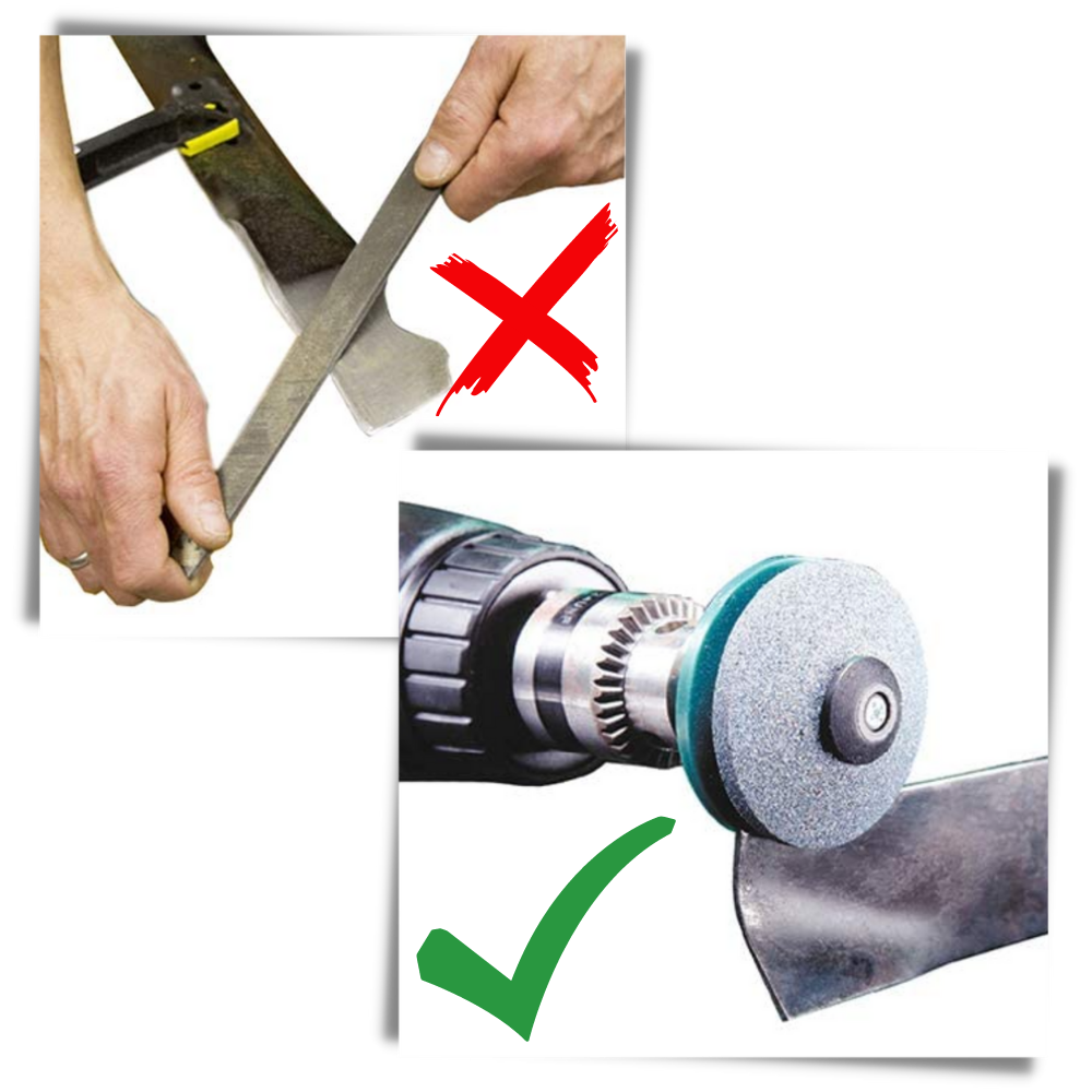 Drejeslibningssæt til plæneklipper klinger - Ozerty