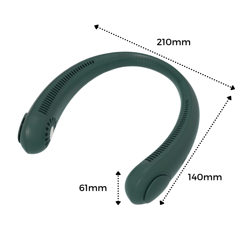 Bærbar mini genopladelig nakkeventilator - Ozerty