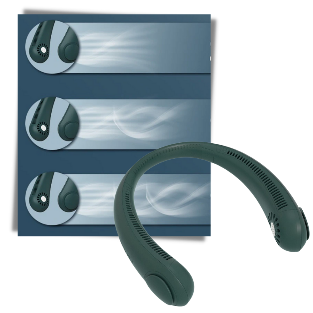 Bærbar mini genopladelig nakkeventilator - Ozerty