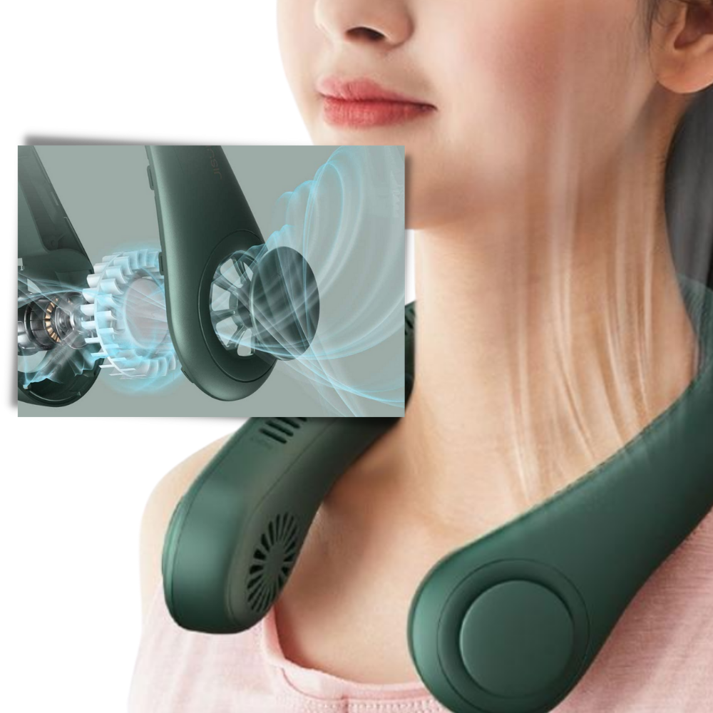Bærbar mini genopladelig nakkeventilator - Ozerty