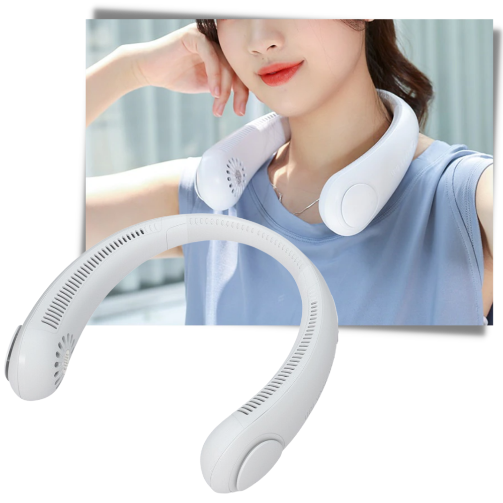 Bærbar mini genopladelig nakkeventilator - Ozerty