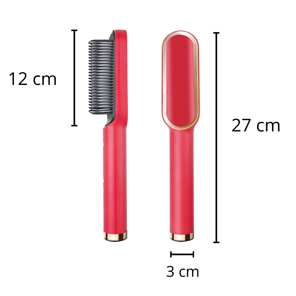 Elektrisk keramisk hårbørste med glattejern - Ozerty