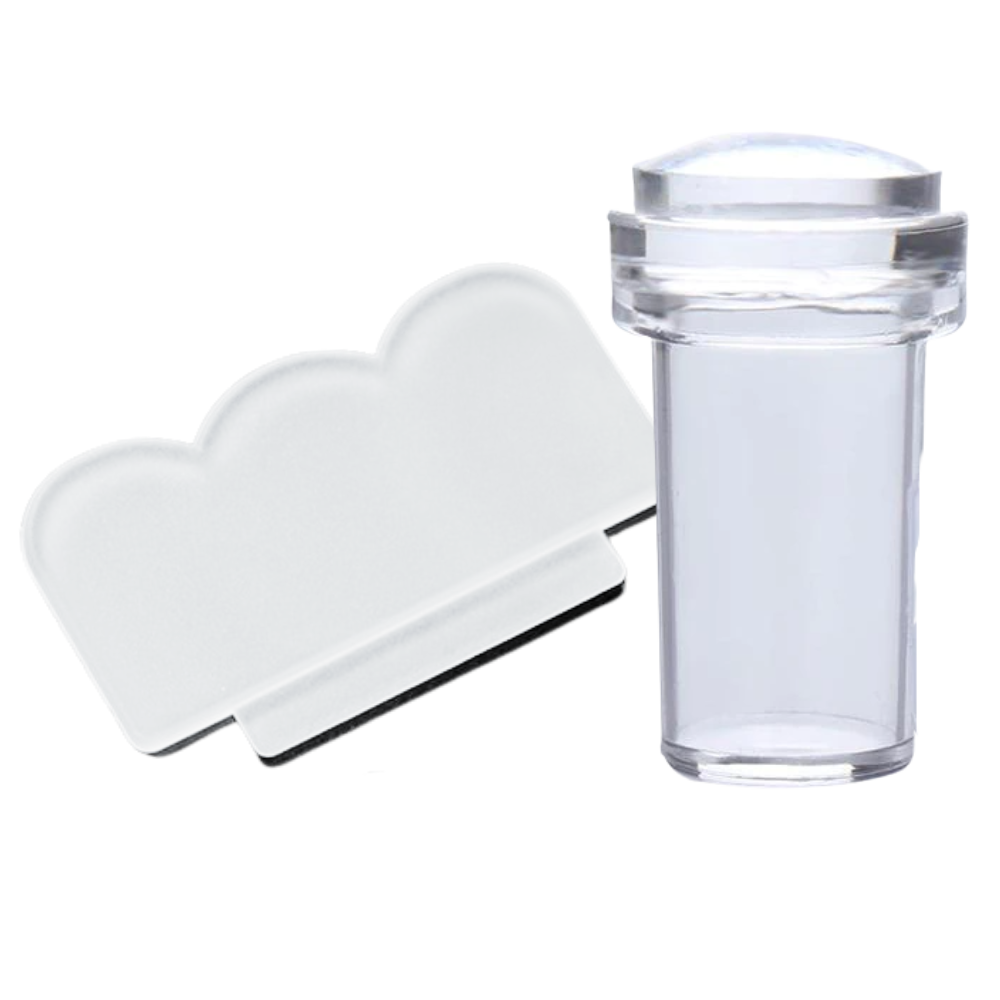 Silikone neglekunst stempelsæt med skraber - Ozerty