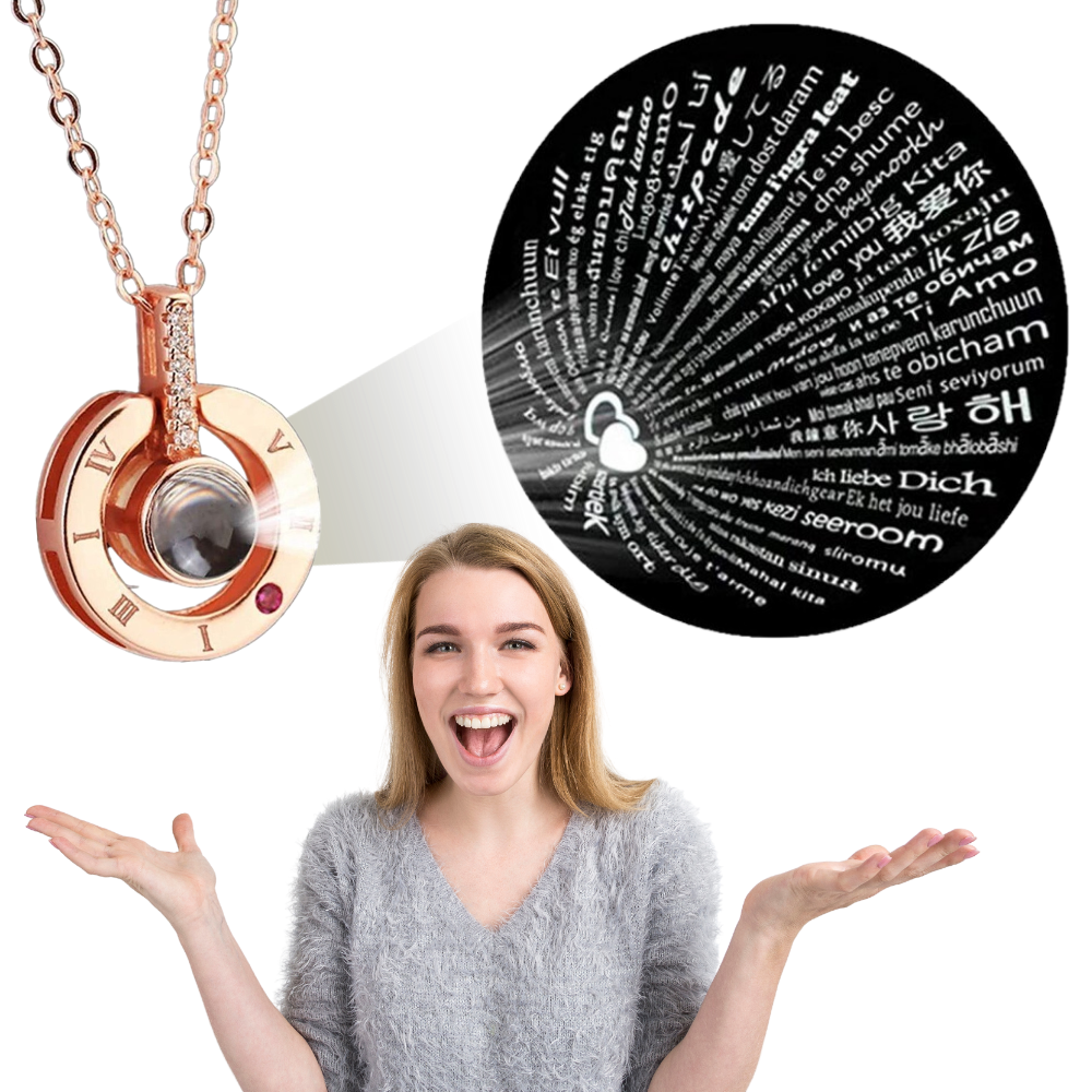 "Jeg elsker dig"-halskæde på 100 sprog - Ozerty