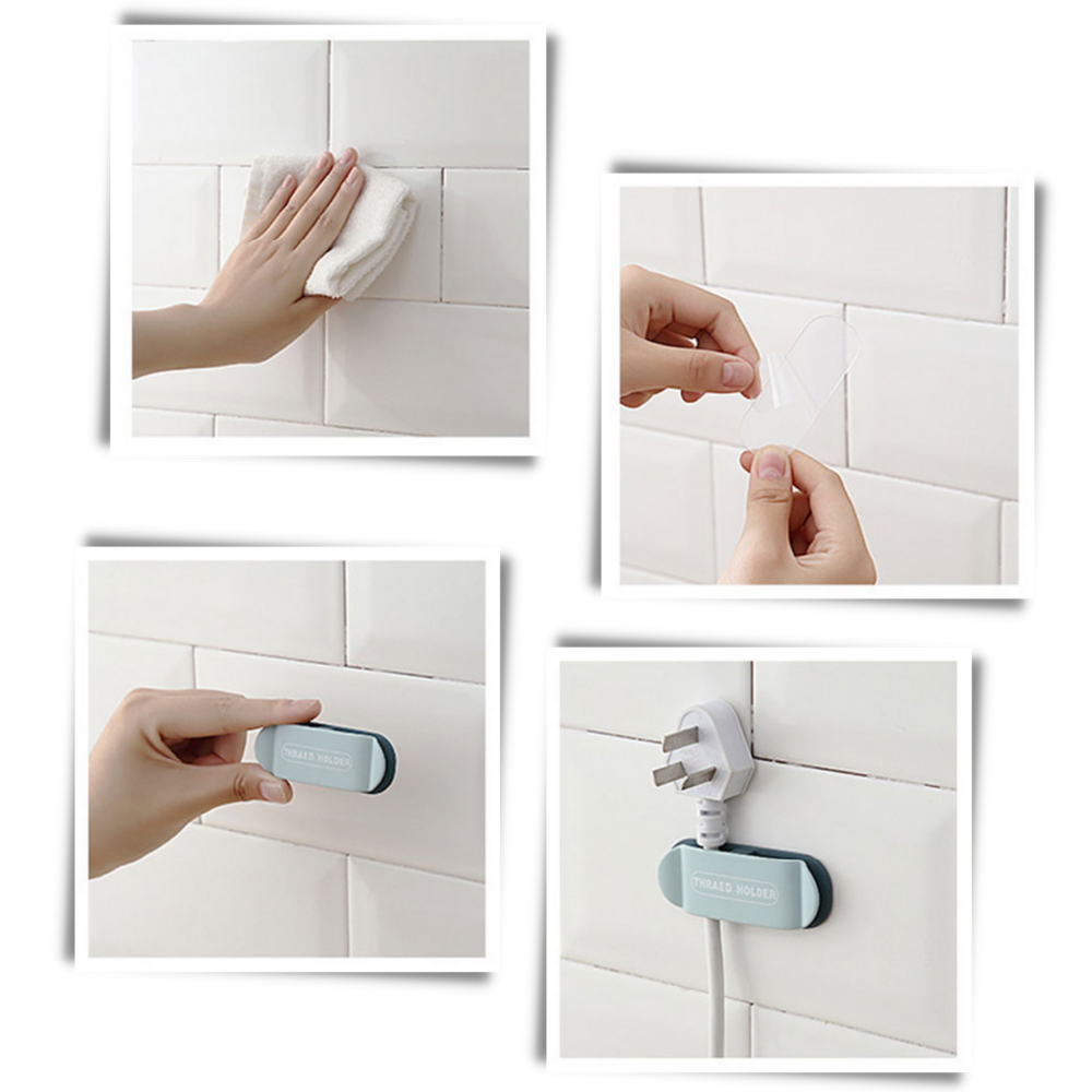 4-pakke klæbeklemmer til kabler - Ozerty