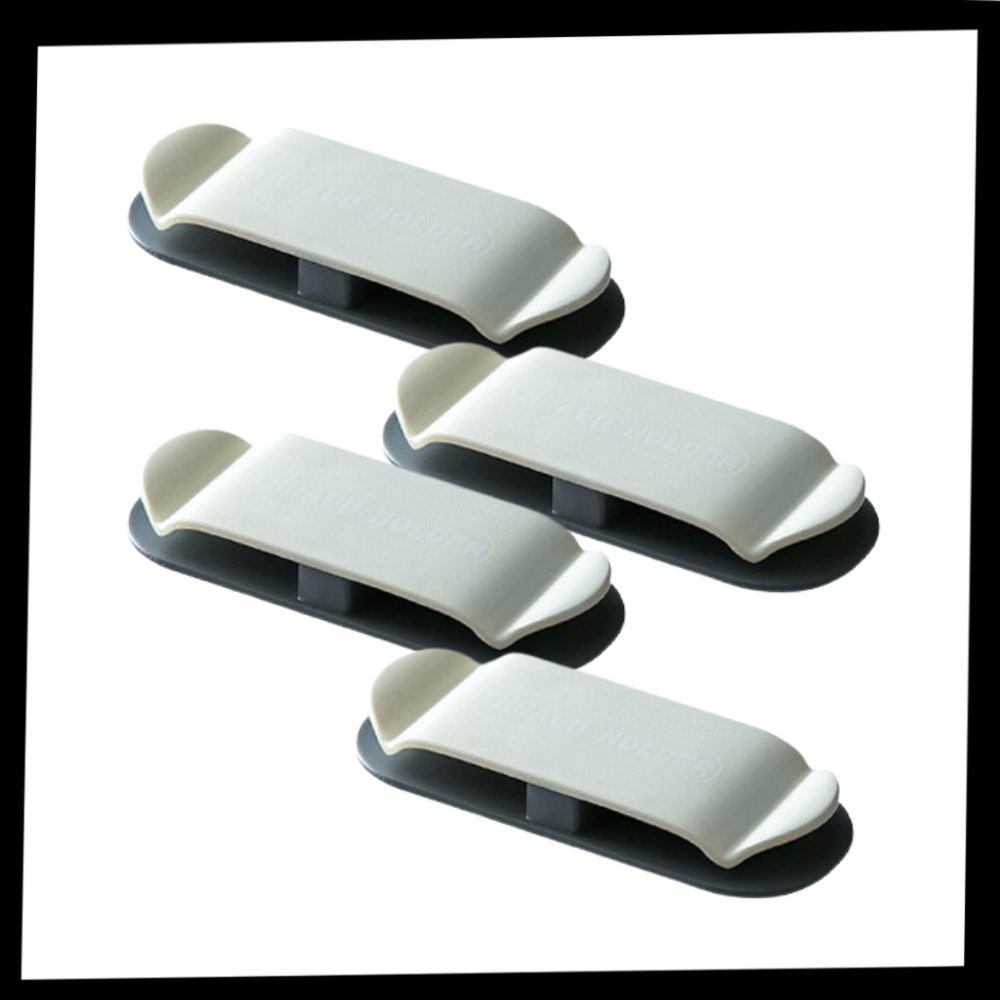 4-pakke klæbeklemmer til kabler - Ozerty