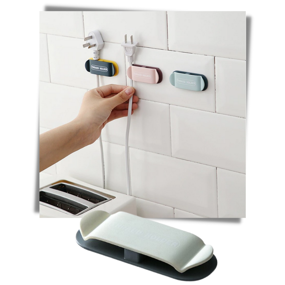 4-pakke klæbeklemmer til kabler - Ozerty