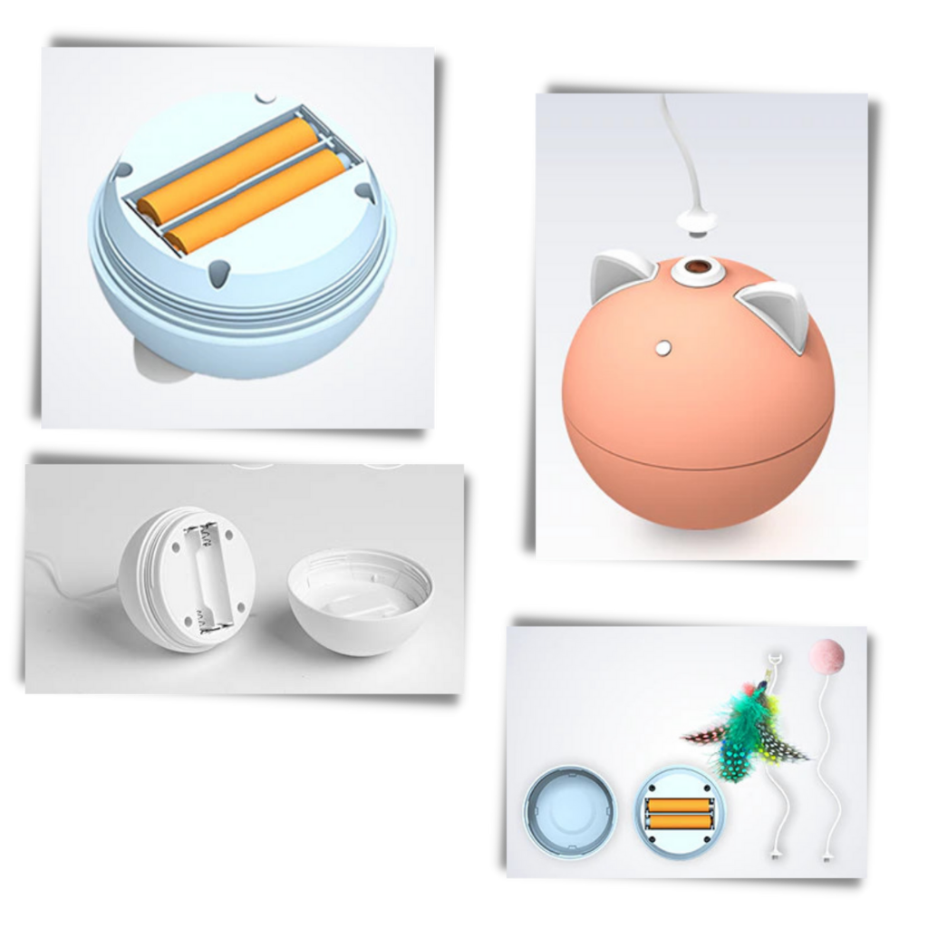 Kattelegetøjsbold med automatisk rullefunktion - Ozerty