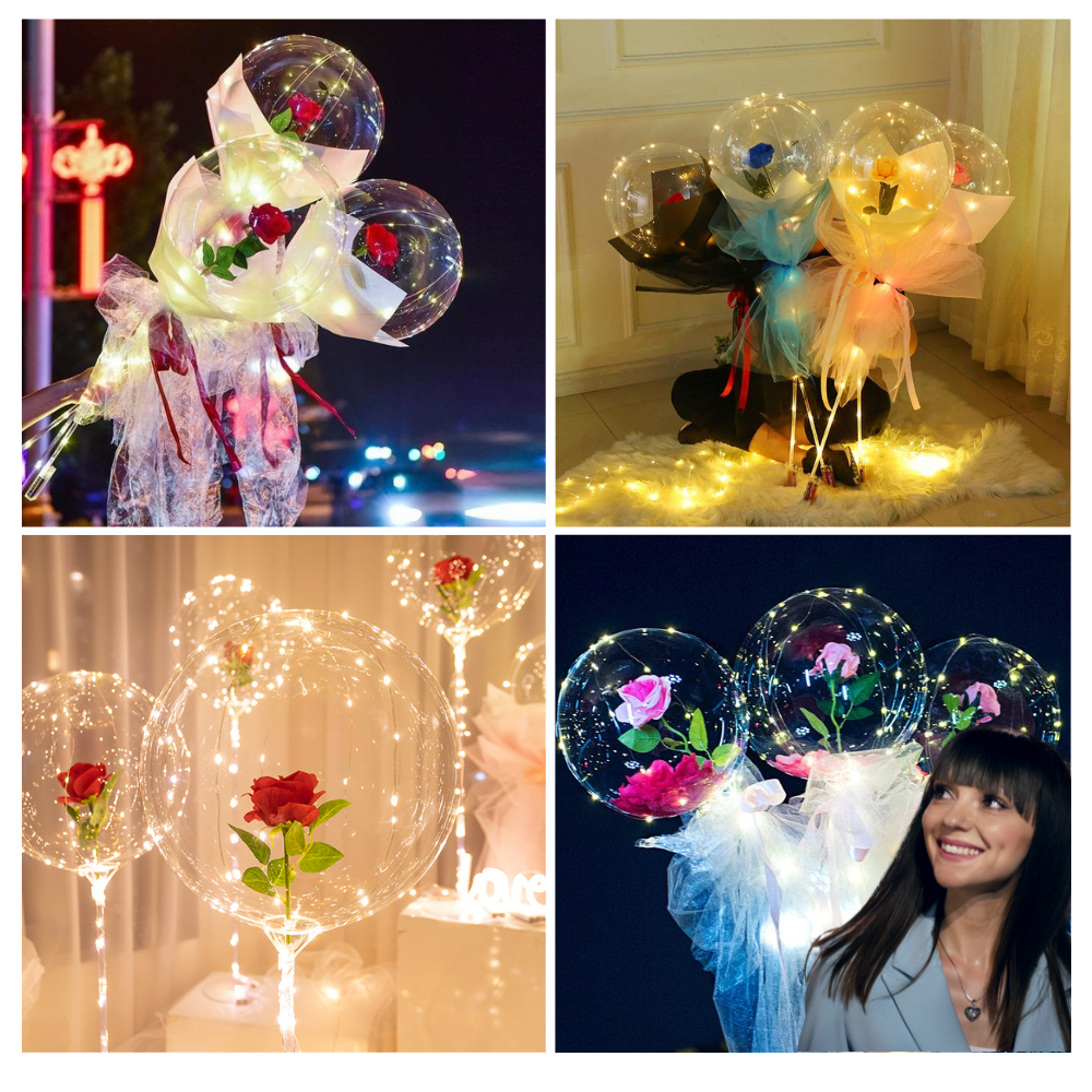 Smukke Rose LED-ballon - Ozerty