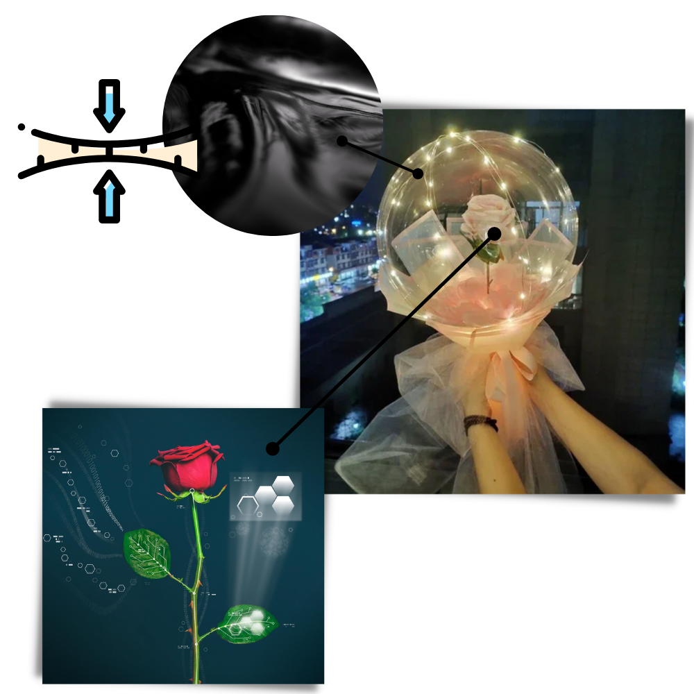 Smukke Rose LED-ballon - Ozerty