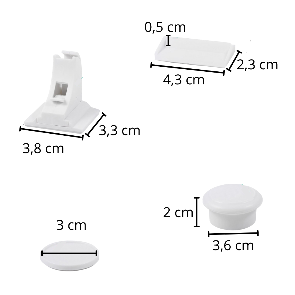 Pakke med 4 magnetiske skabslåse med børnesikkerhed - Ozerty