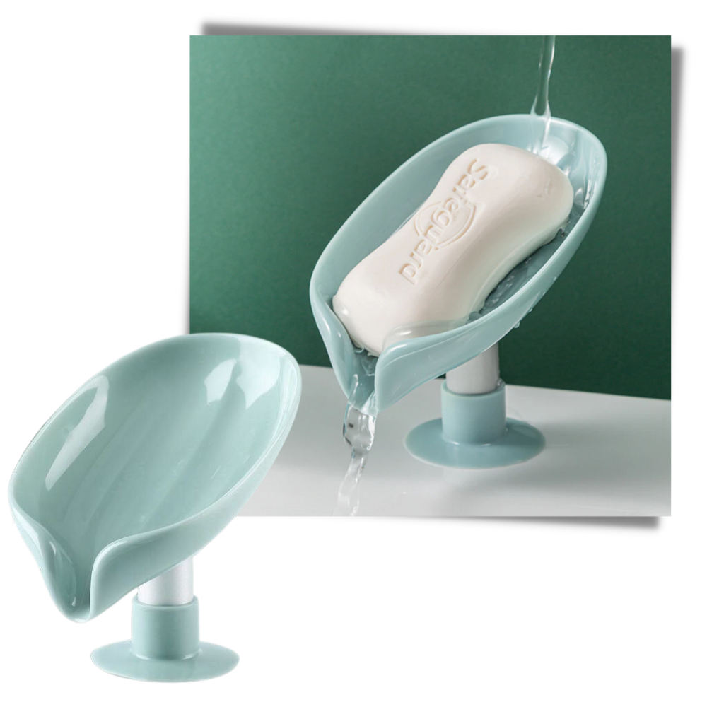 Bladformet sæbeholder med afløb - Ozerty