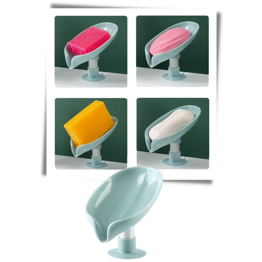 Bladformet sæbeholder med afløb - Ozerty