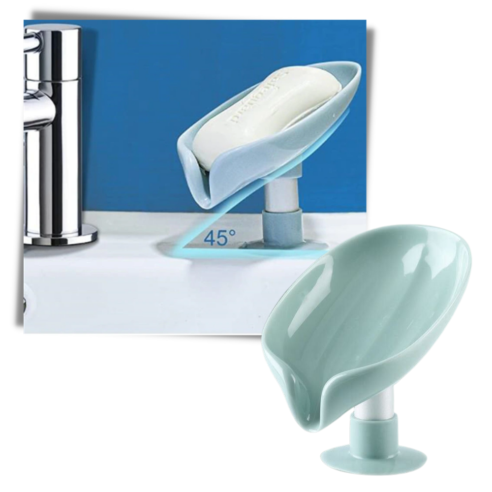 Bladformet sæbeholder med afløb - Ozerty