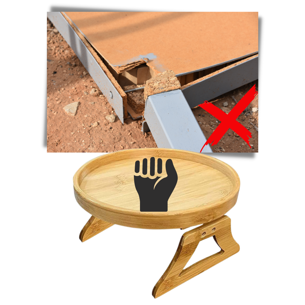 Sammenklappeligt træ armlænsbord - Ozerty