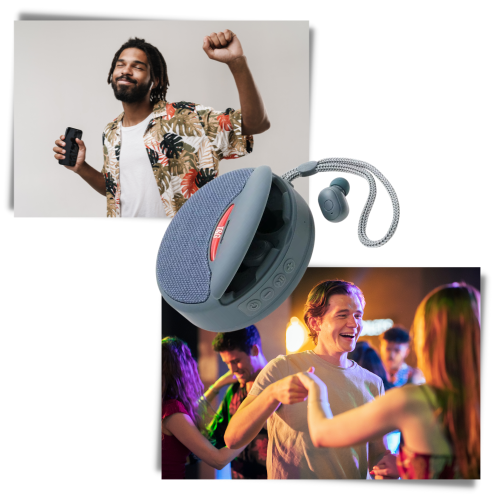 Trådløs bluetooth-højttaler med høretelefoner - Ozerty