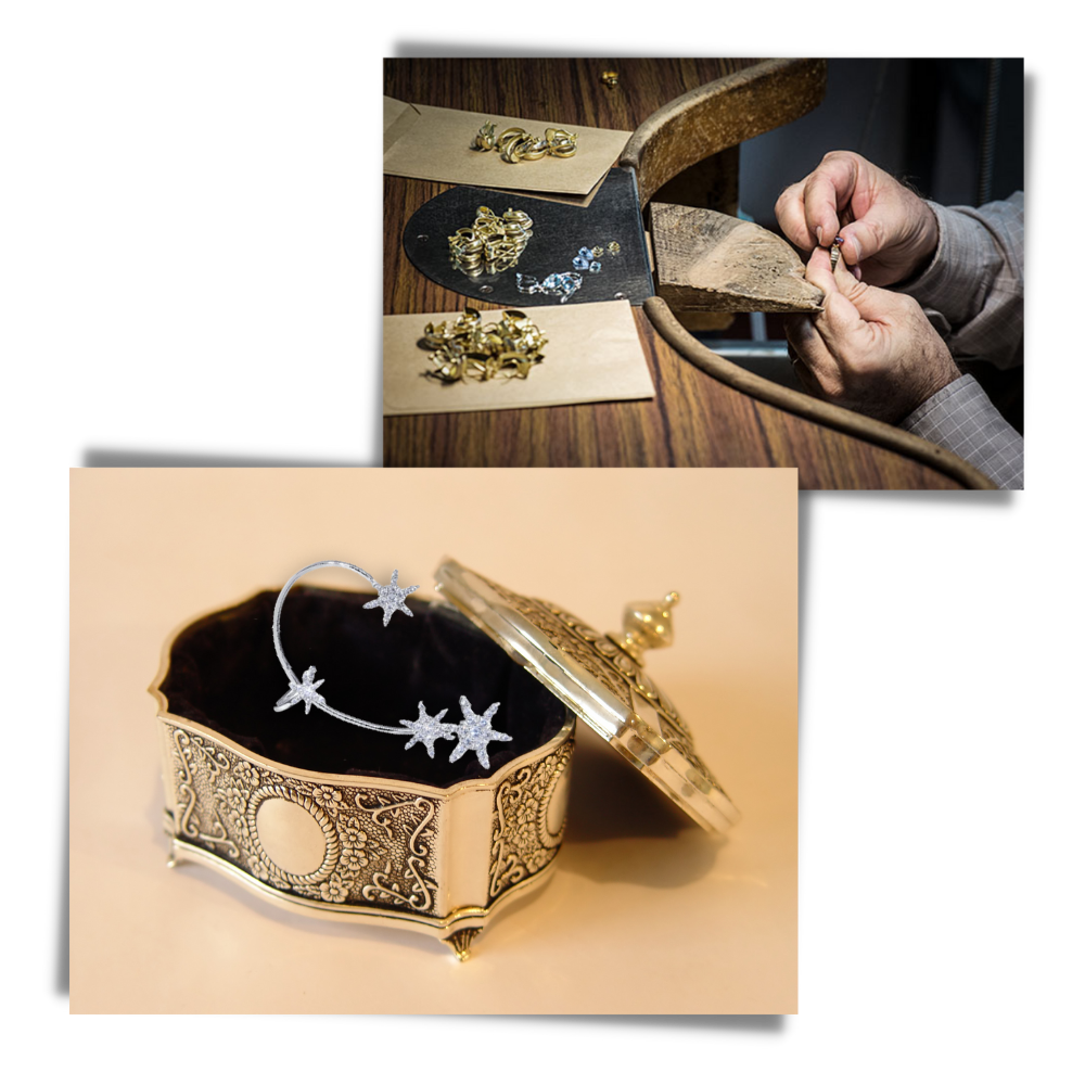 Par zirconia clip-on fashion øreringe - Ozerty