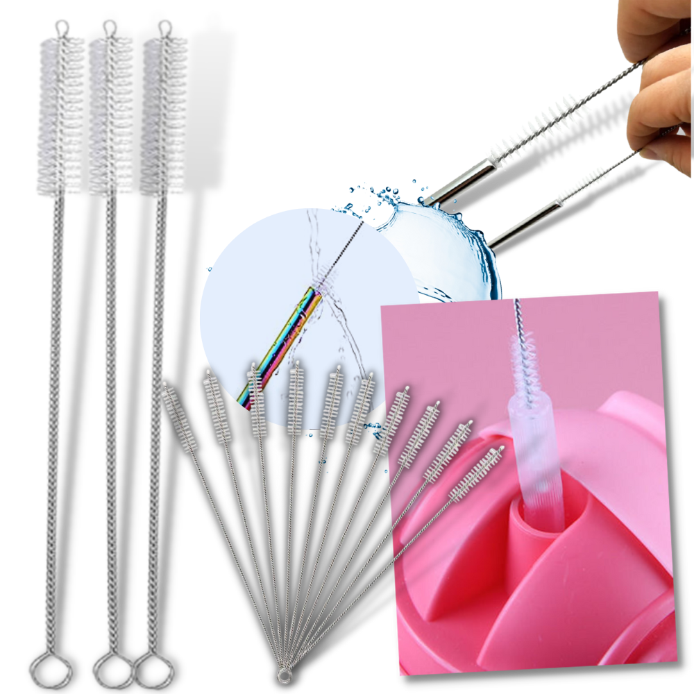 10-pakke sugerørsrensere med børste - Ozerty