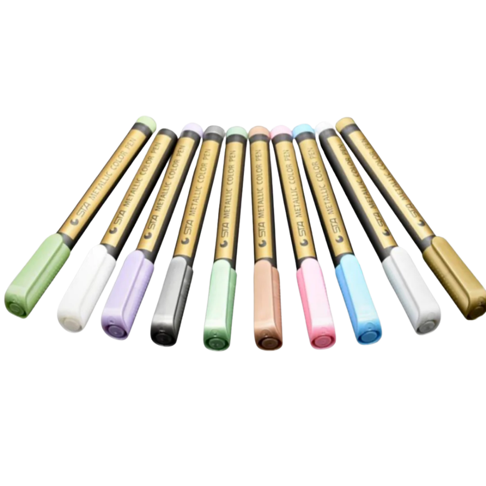 10-pakke metalliske farvestifter - Ozerty