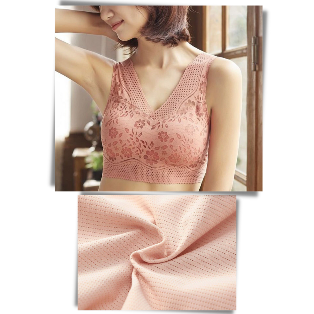 Sømløs, åndbar, blonde-bh uden søm - Ozerty