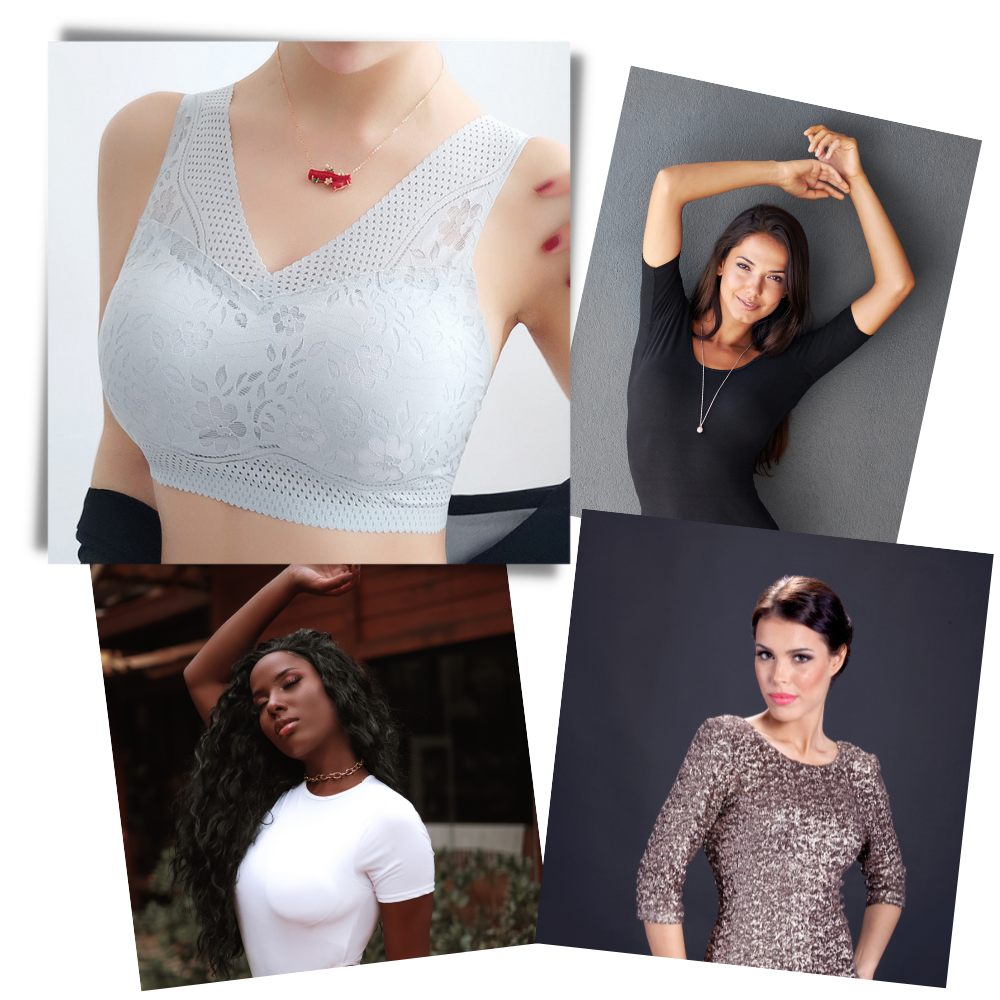 Sømløs, åndbar, blonde-bh uden søm - Ozerty