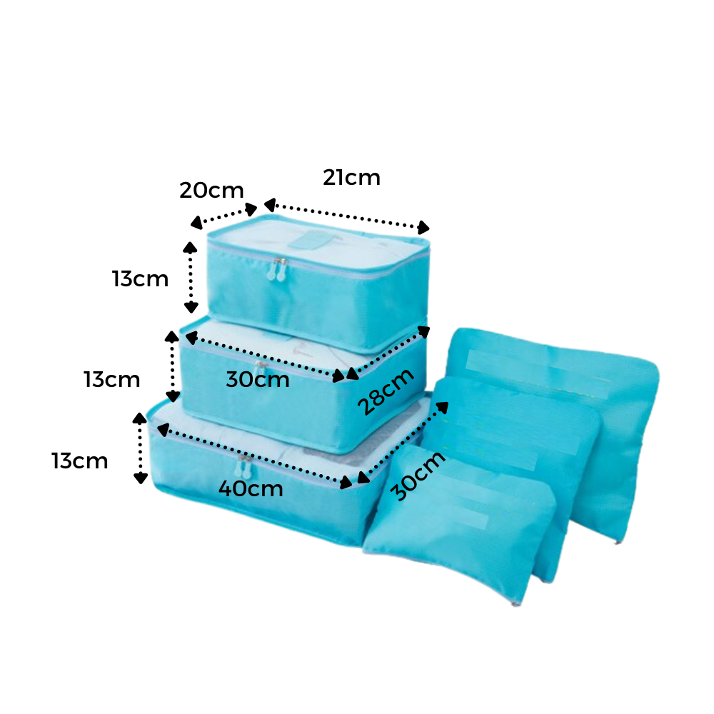 Sæt med 6 små rejsetasker til kufferter - Ozerty