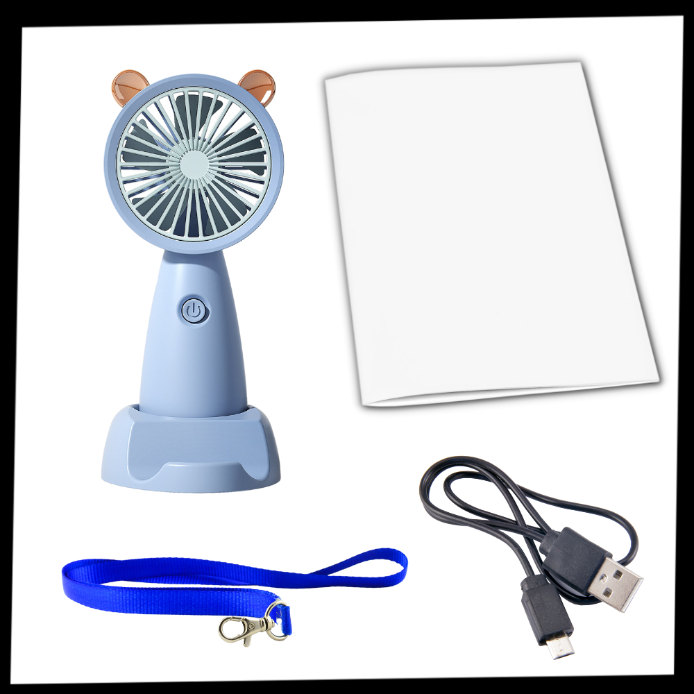 Mini USB-ventilator med telefonholder - Ozerty