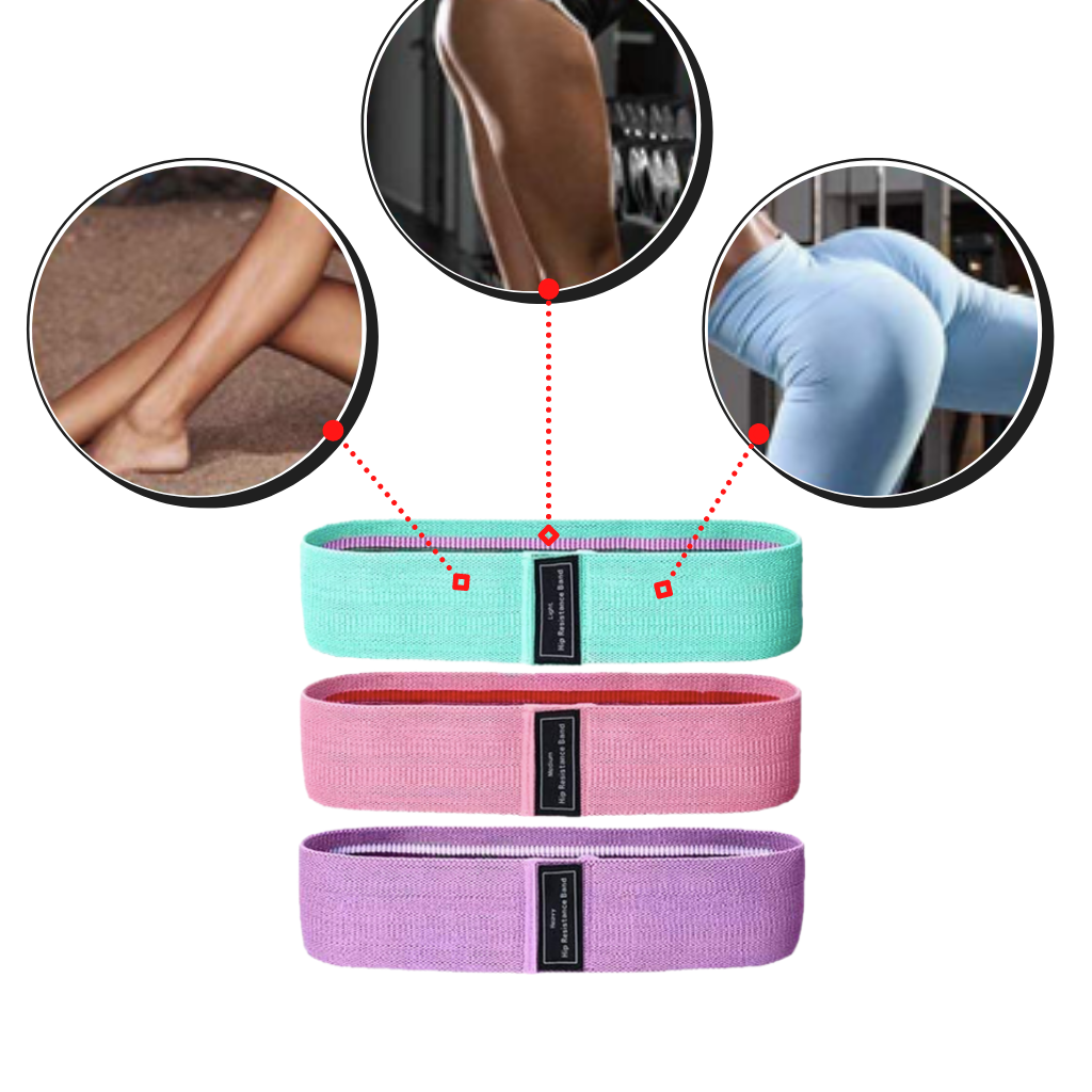 Elastikbånd med Modstand 3 stk. Sæt - Ozerty