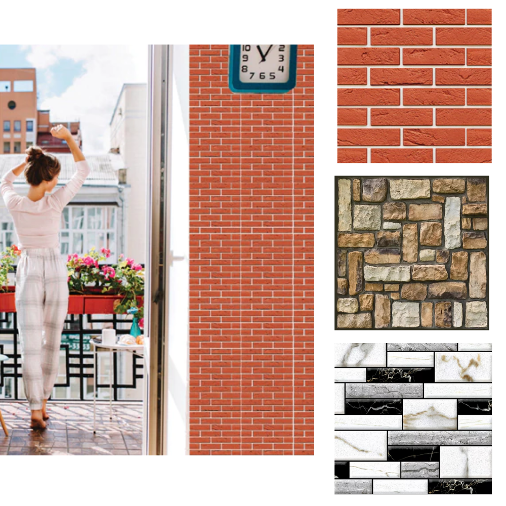 Skræl og stick 3D skums vægfliser - Ozerty