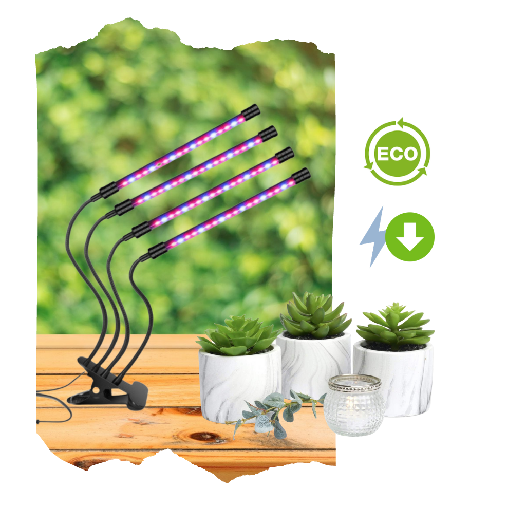 4-Hoved-LED og USB Indendørs Grolampe - Ozerty