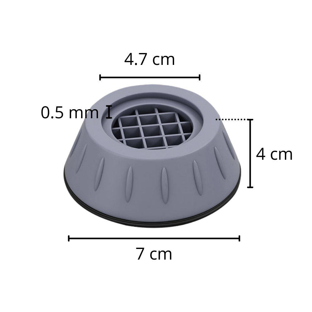 Pakke med 4 anti-vibrationsgummipuder til gummifødder - Ozerty