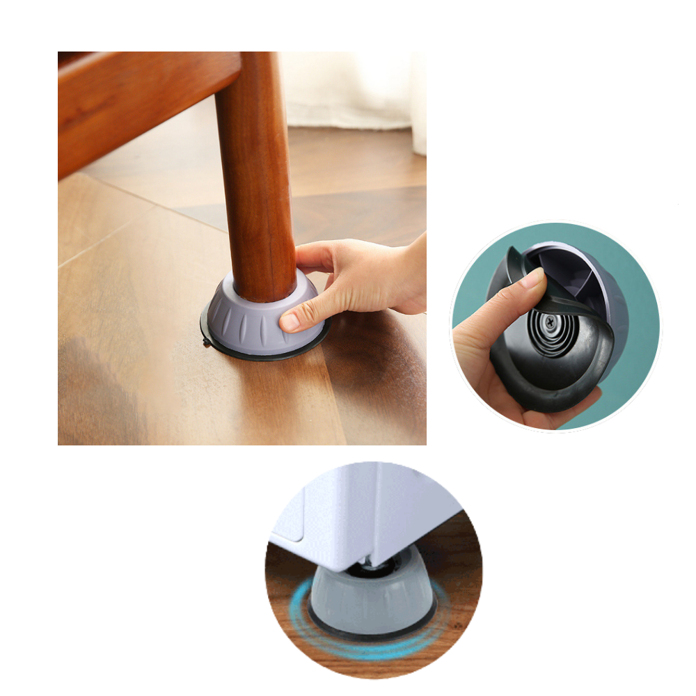 Pakke med 4 anti-vibrationsgummipuder til gummifødder - Ozerty