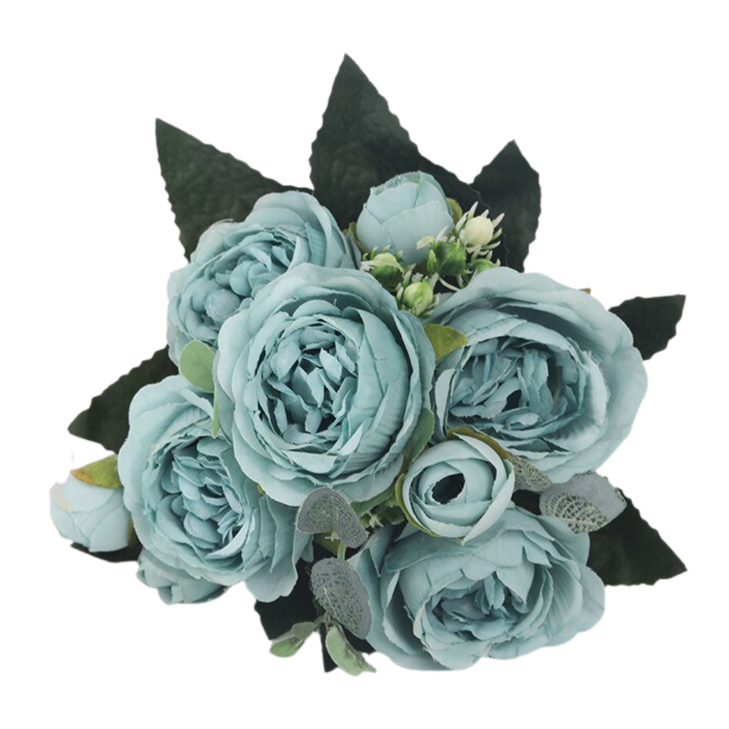 Kunstig Silkepæon og Rosen Blomsterbuket