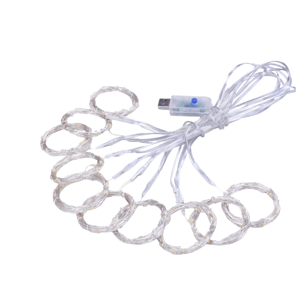 Forhæng med lys og fjernbetjening