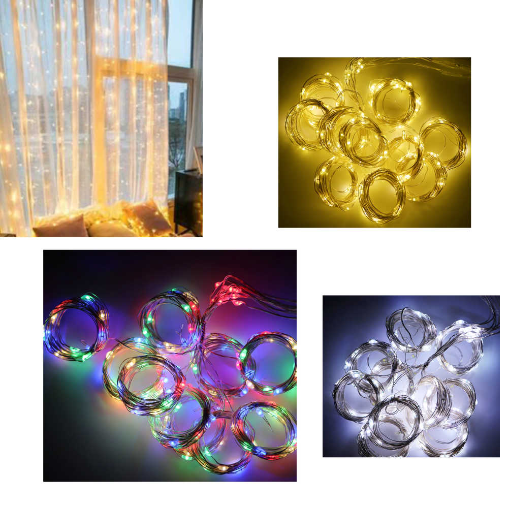 Forhæng med lys og fjernbetjening - Ozerty