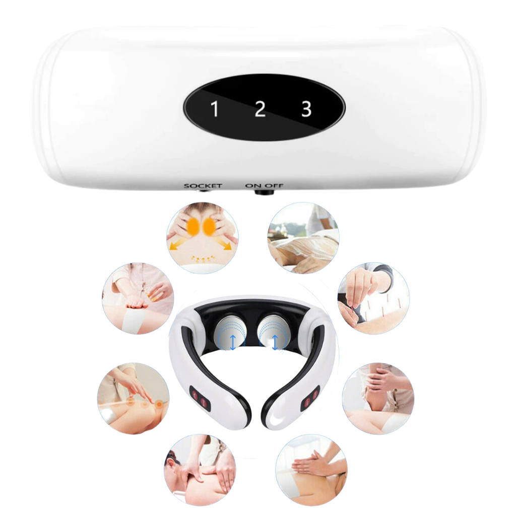 Cirkulær nakkemassager med cirkulær trækkraft og infrarød varme - Ozerty