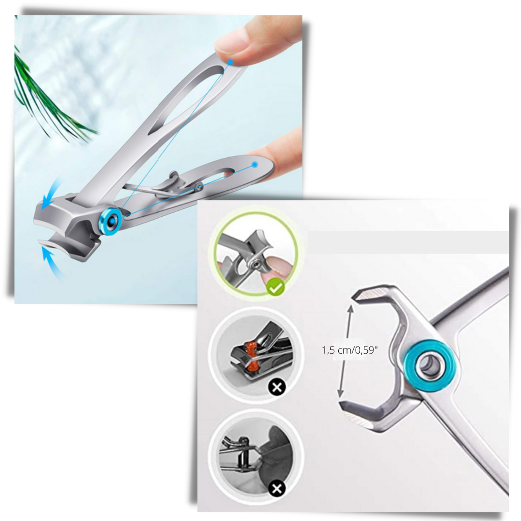 Negleklipper med bred kæbe i rustfrit stål - Ozerty
